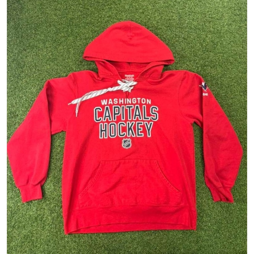 Washington Capitals Hoodie‎ Mens Medium Red Reebok Hockey NHL Graphic Cotton